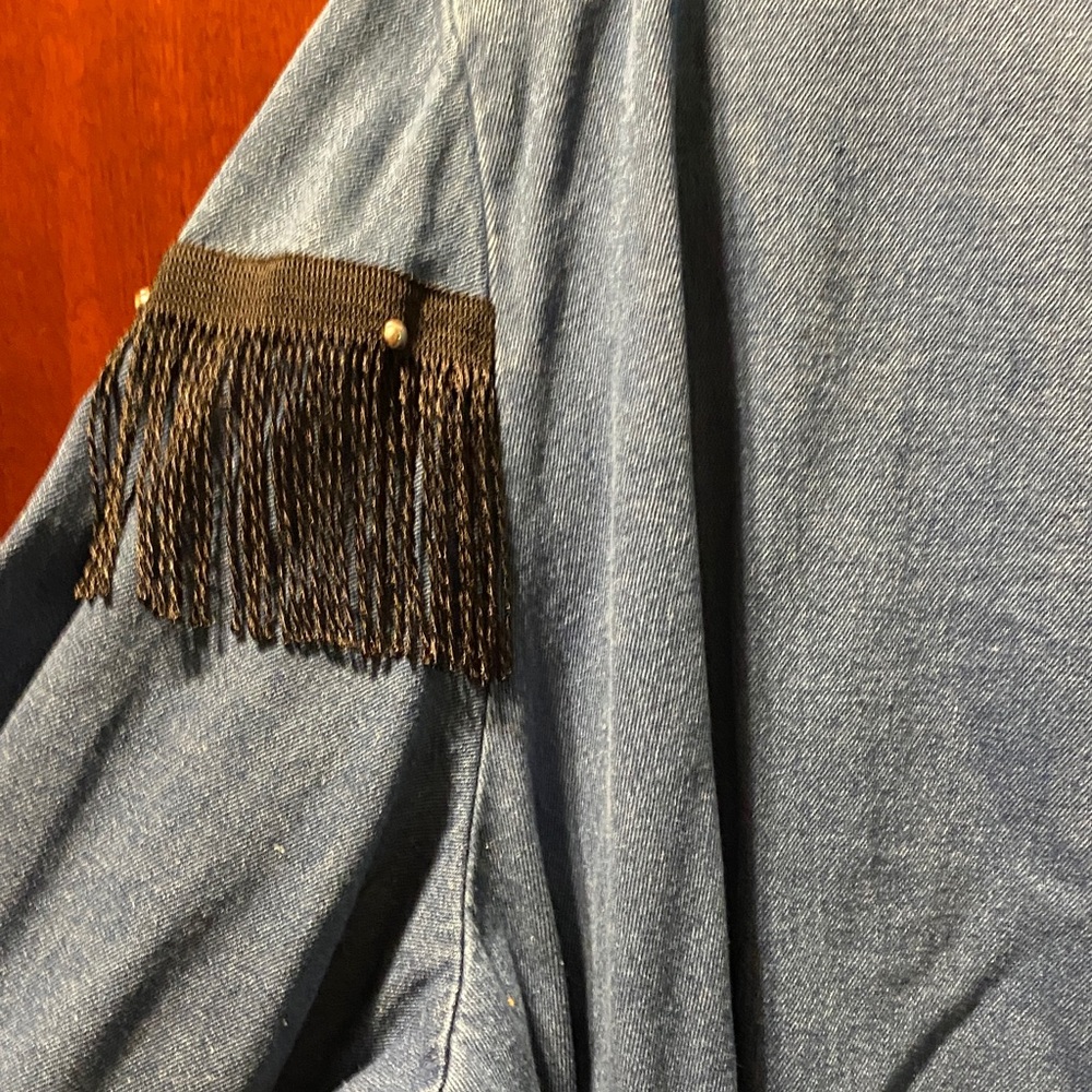 Bonjour Denim Jacket with Fringe Detail size 3X 100% cotton - Picture 14 of 15